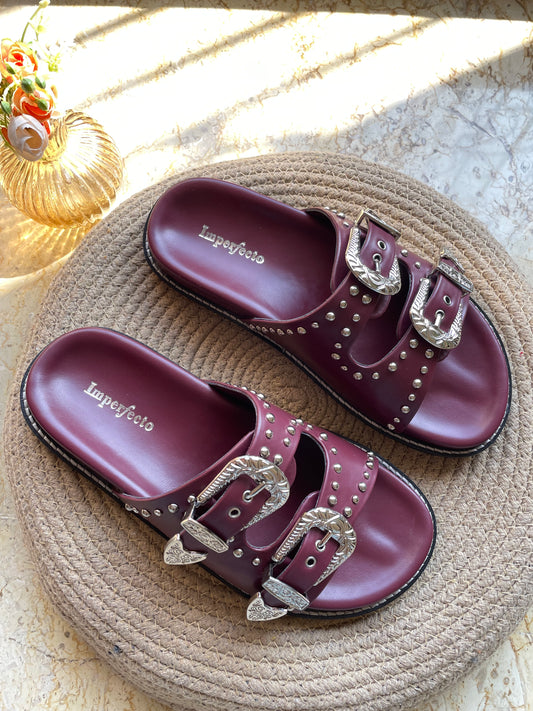 Taylor Swift Slider Sandals - Maroon