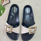 Jeniffer Canvas Buckle Sliders(Made to Order)-Imperfecto USA