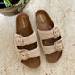 Kendal Raffia Two Strap Sliders (Made to Order)-Imperfecto USA