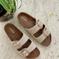 Kendal Raffia Two Strap Sliders (Made to Order)-Imperfecto USA