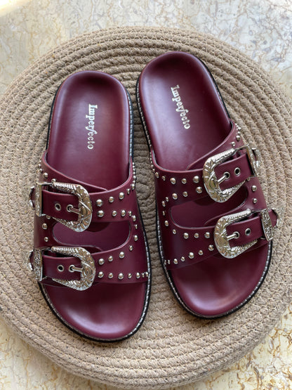Taylor Swift Slider Sandals - Maroon