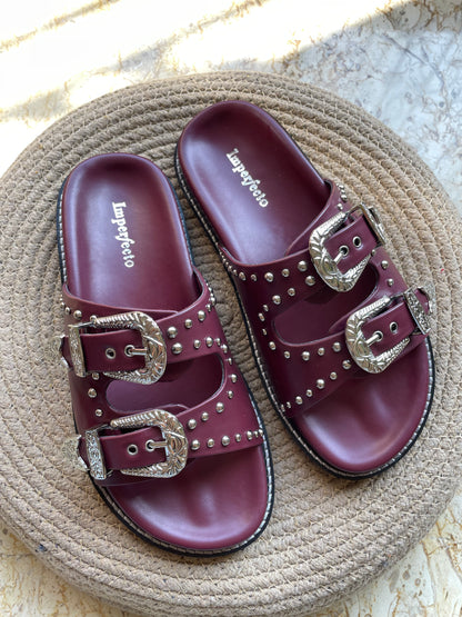Taylor Swift Slider Sandals - Maroon