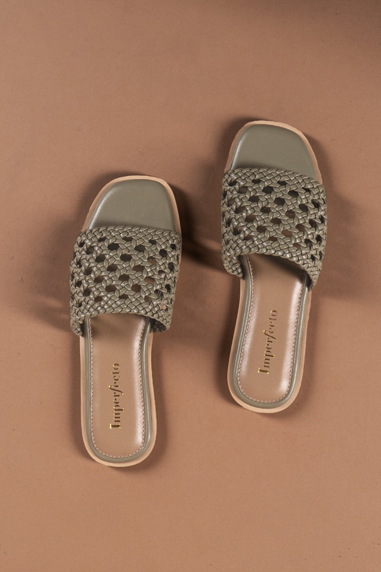 Olive Woven Sandals-Imperfecto USA