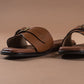 Tan Chic Buckle Sandals-Imperfecto USA