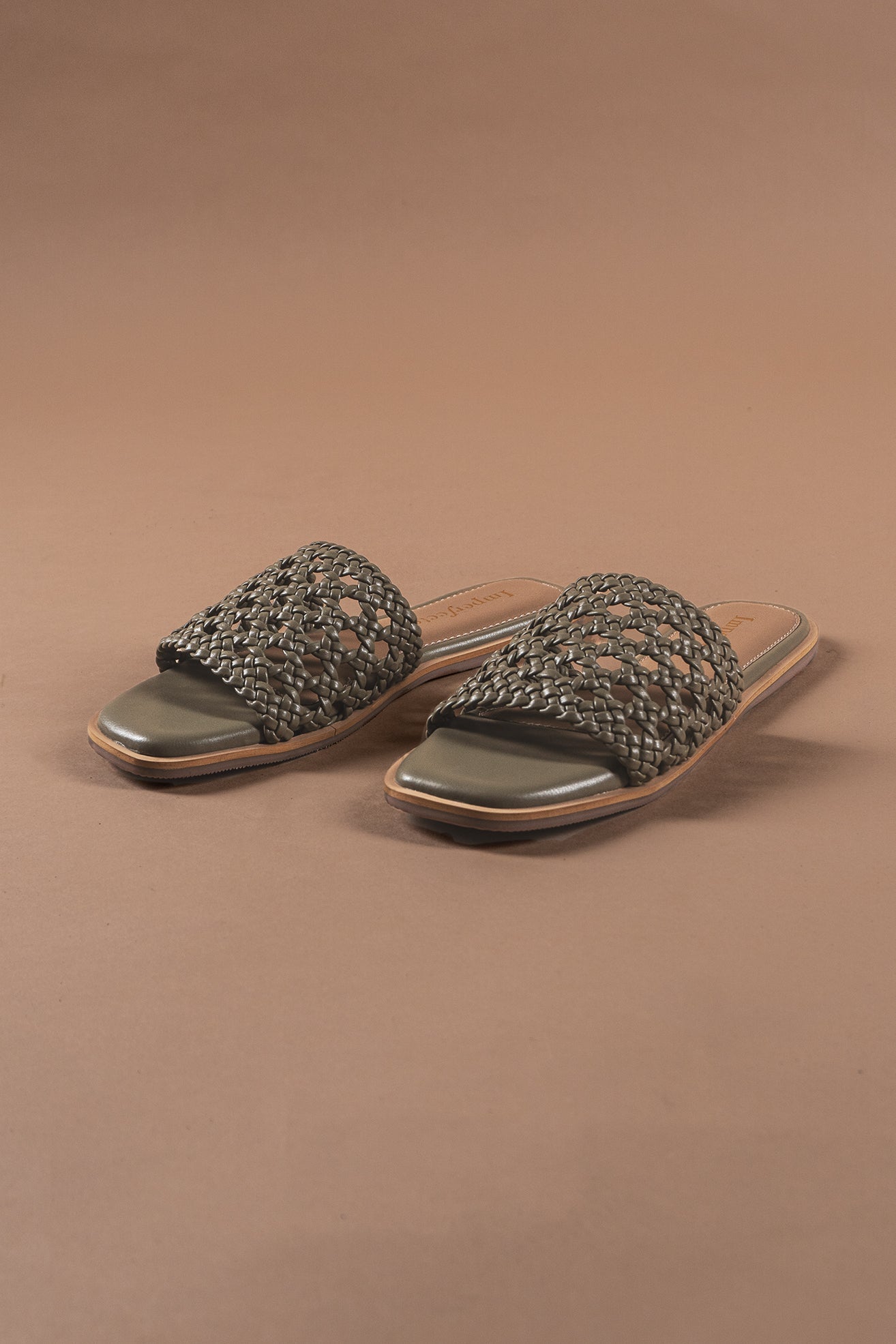 Olive Woven Sandals-Imperfecto USA