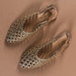 Gold Woven Sandals-Imperfecto USA