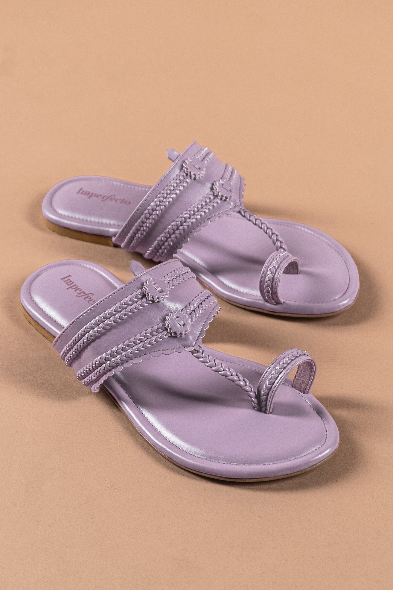 Lilac Kolhapuri Flats-Imperfecto USA