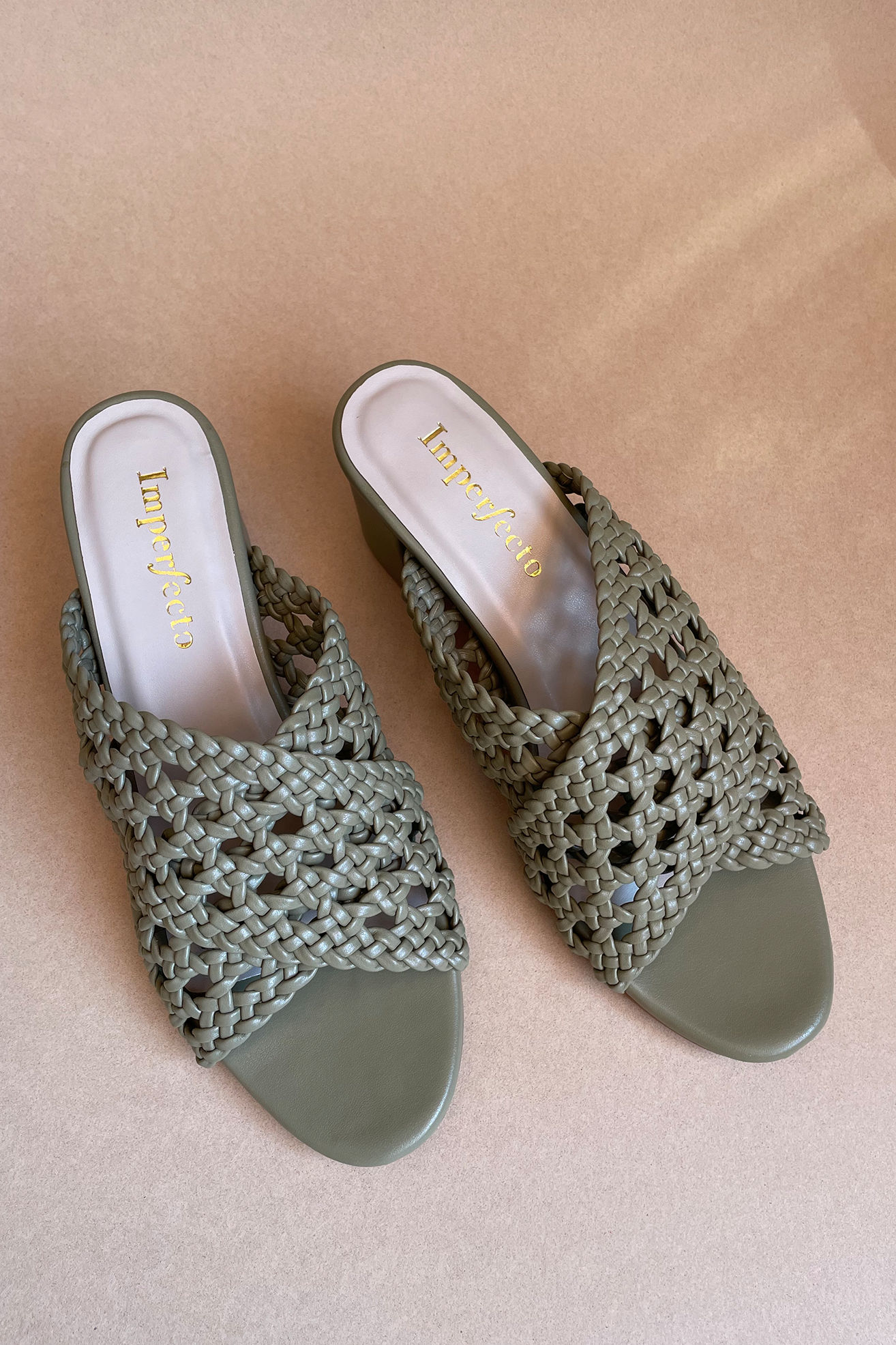 Olive Woven Heels-Imperfecto USA