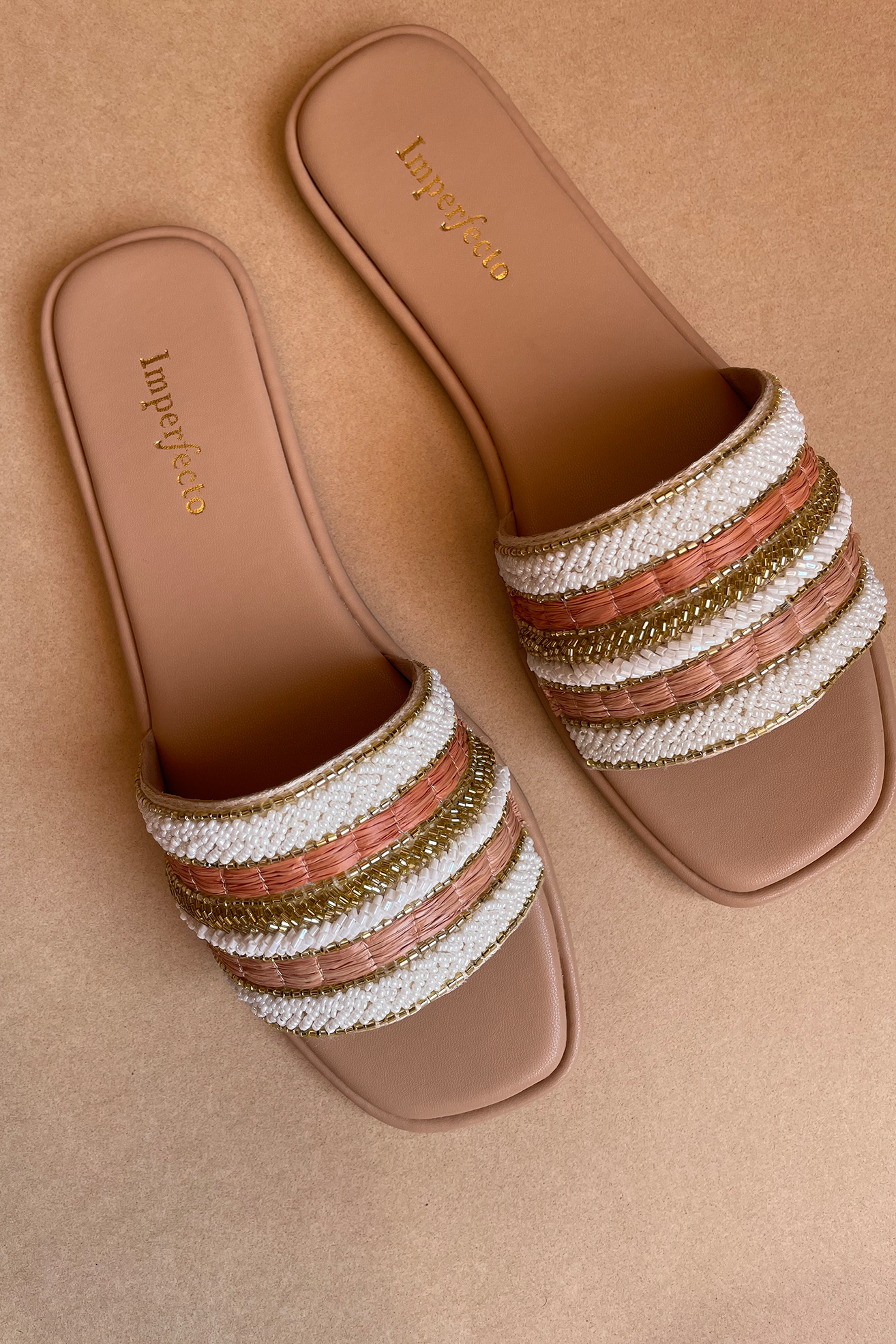 Coral Crush Embroidered Sandals-Imperfecto USA