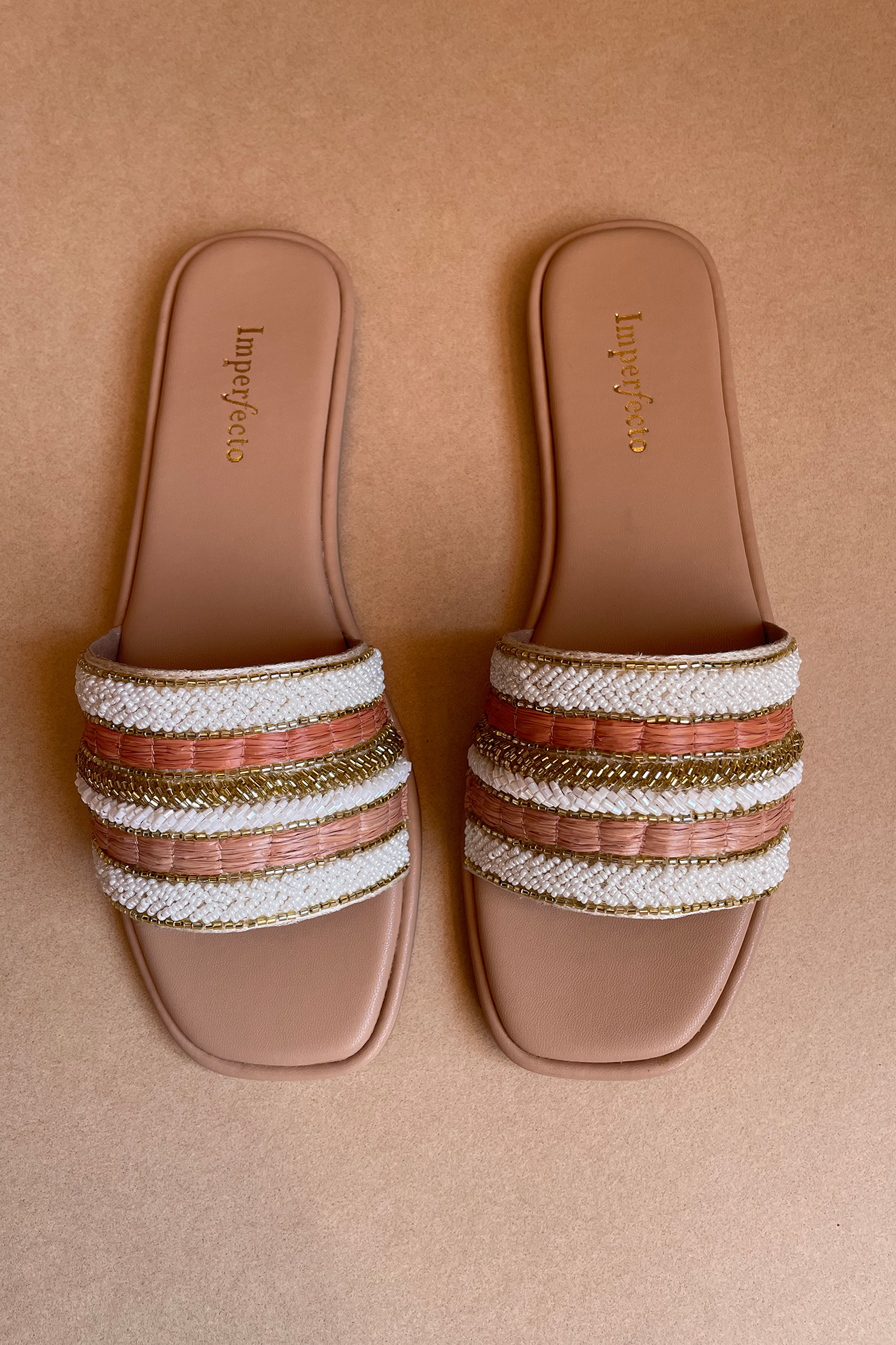 Coral Crush Embroidered Sandals-Imperfecto USA