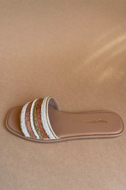 Coral Crush Embroidered Sandals-Imperfecto USA