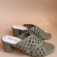 Olive Woven Heels-Imperfecto USA