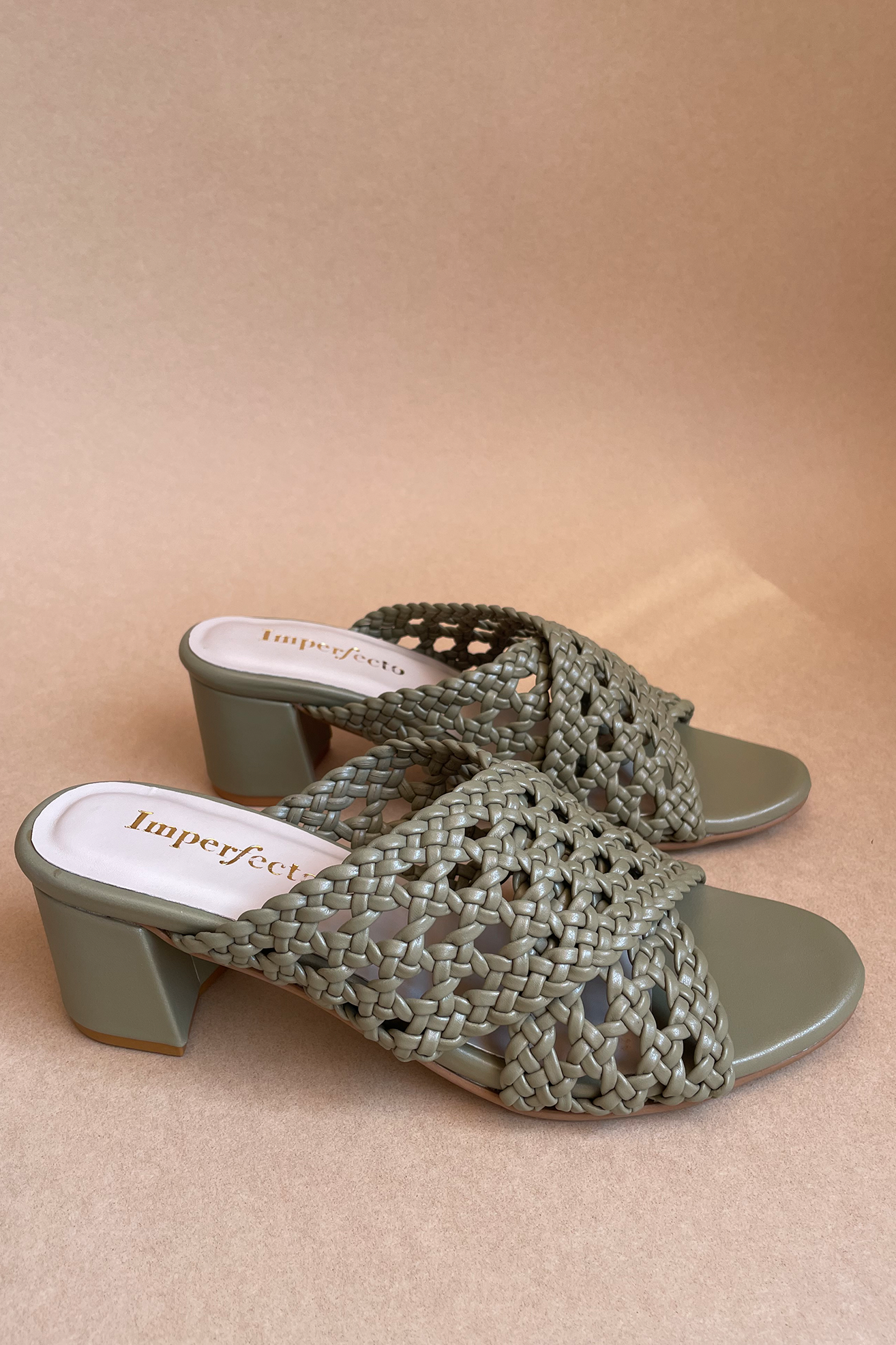 Olive Woven Heels-Imperfecto USA