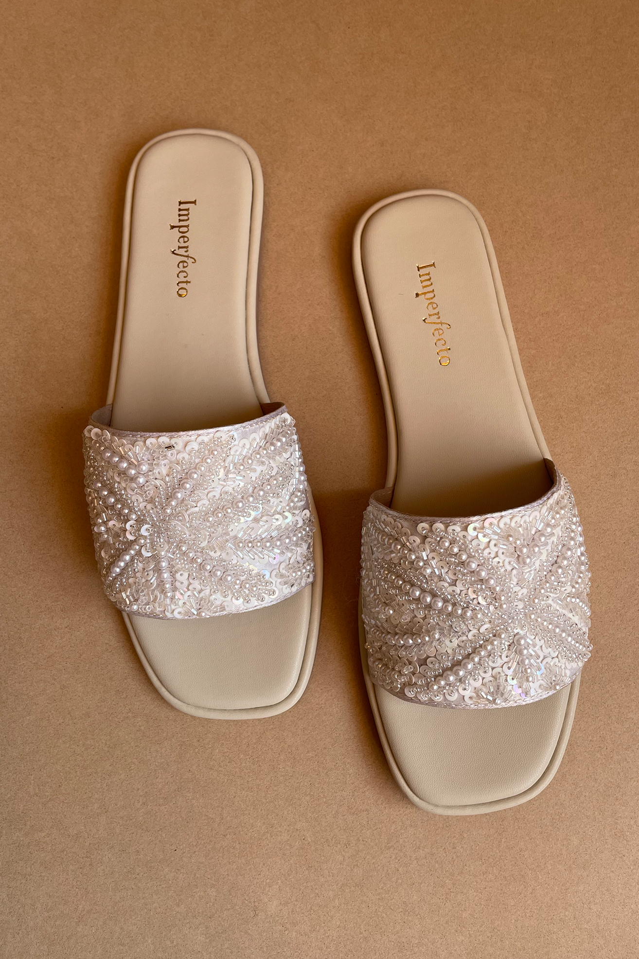 Ivory Dust Embroidery Sandals-Imperfecto USA