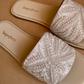 Ivory Dust Embroidery Sandals-Imperfecto USA