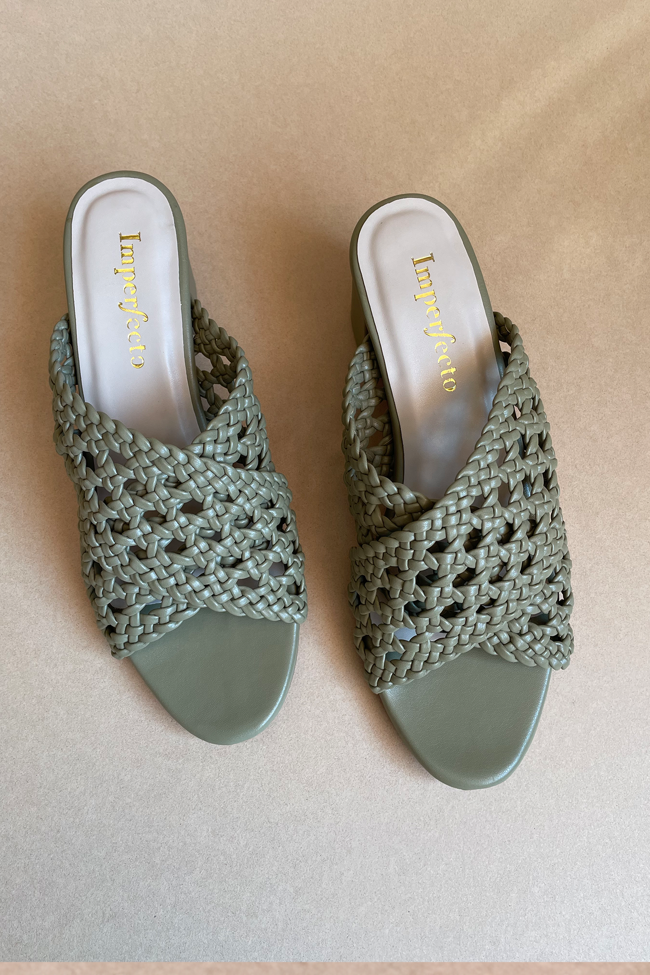 Olive Woven Heels-Imperfecto USA