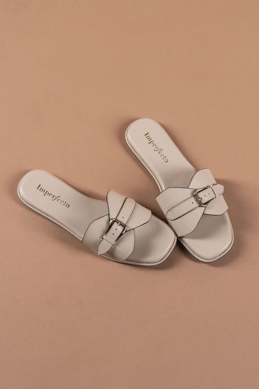 Ivory Chic Buckle Sandals-Imperfecto USA