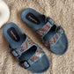 Denim Boho Embroidery Slides-Imperfecto USA