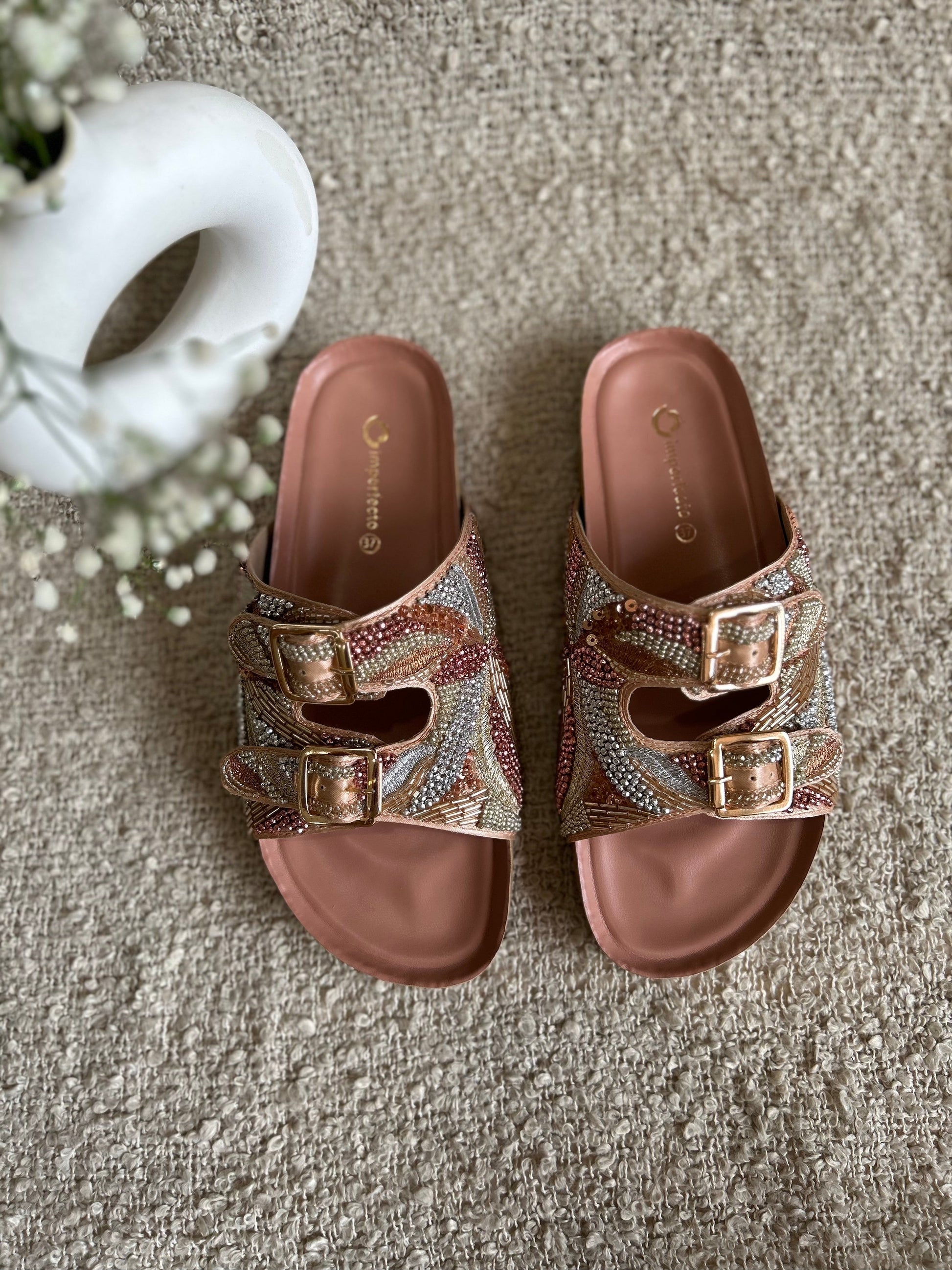 Embroidery Alia Slides-Imperfecto USA