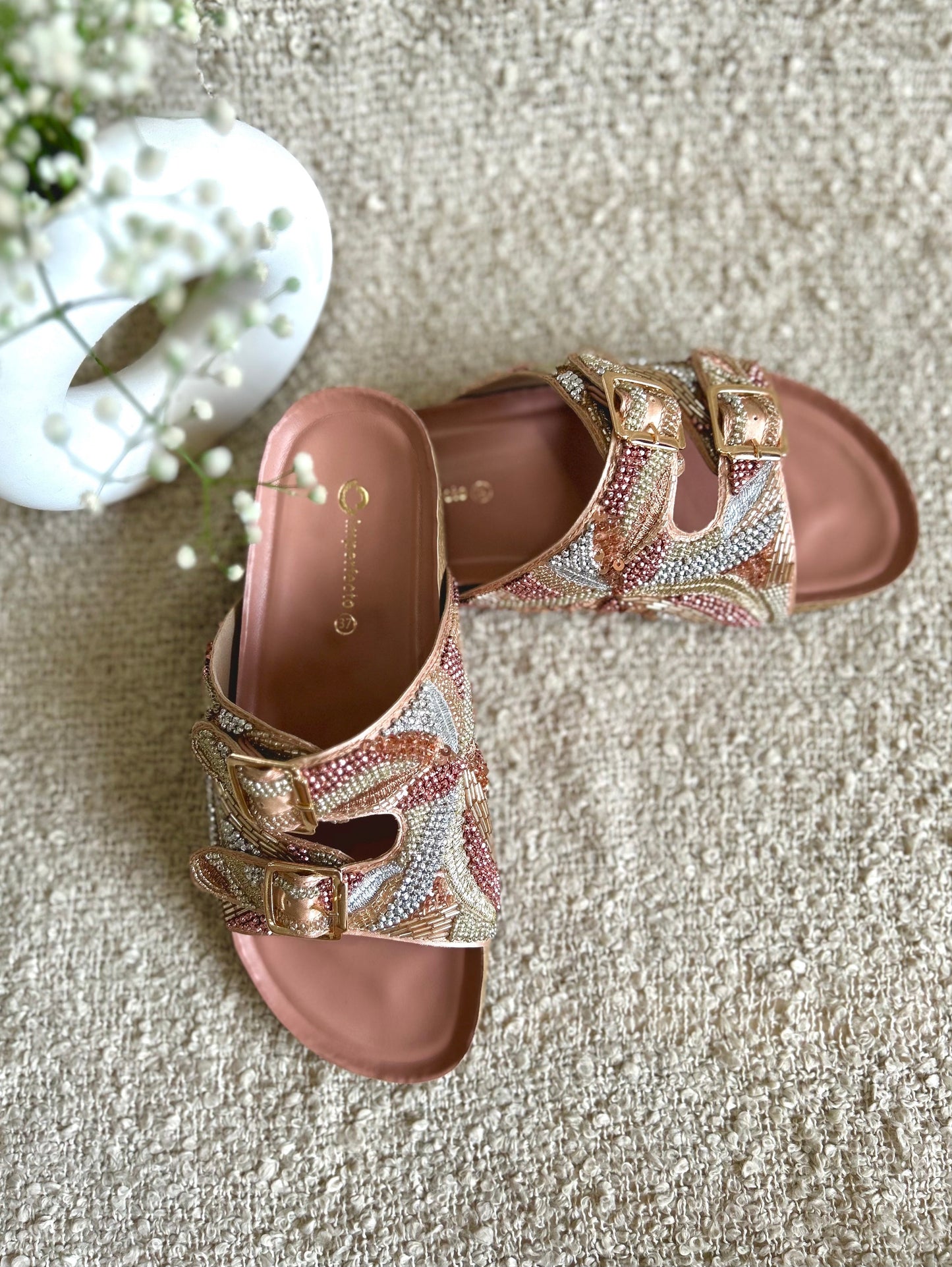 Embroidery Alia Slides-Imperfecto USA