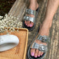 Taylor Swift Silver Buckle Sandals-Imperfecto USA