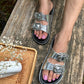 Taylor Swift Silver Buckle Sandals-Imperfecto USA