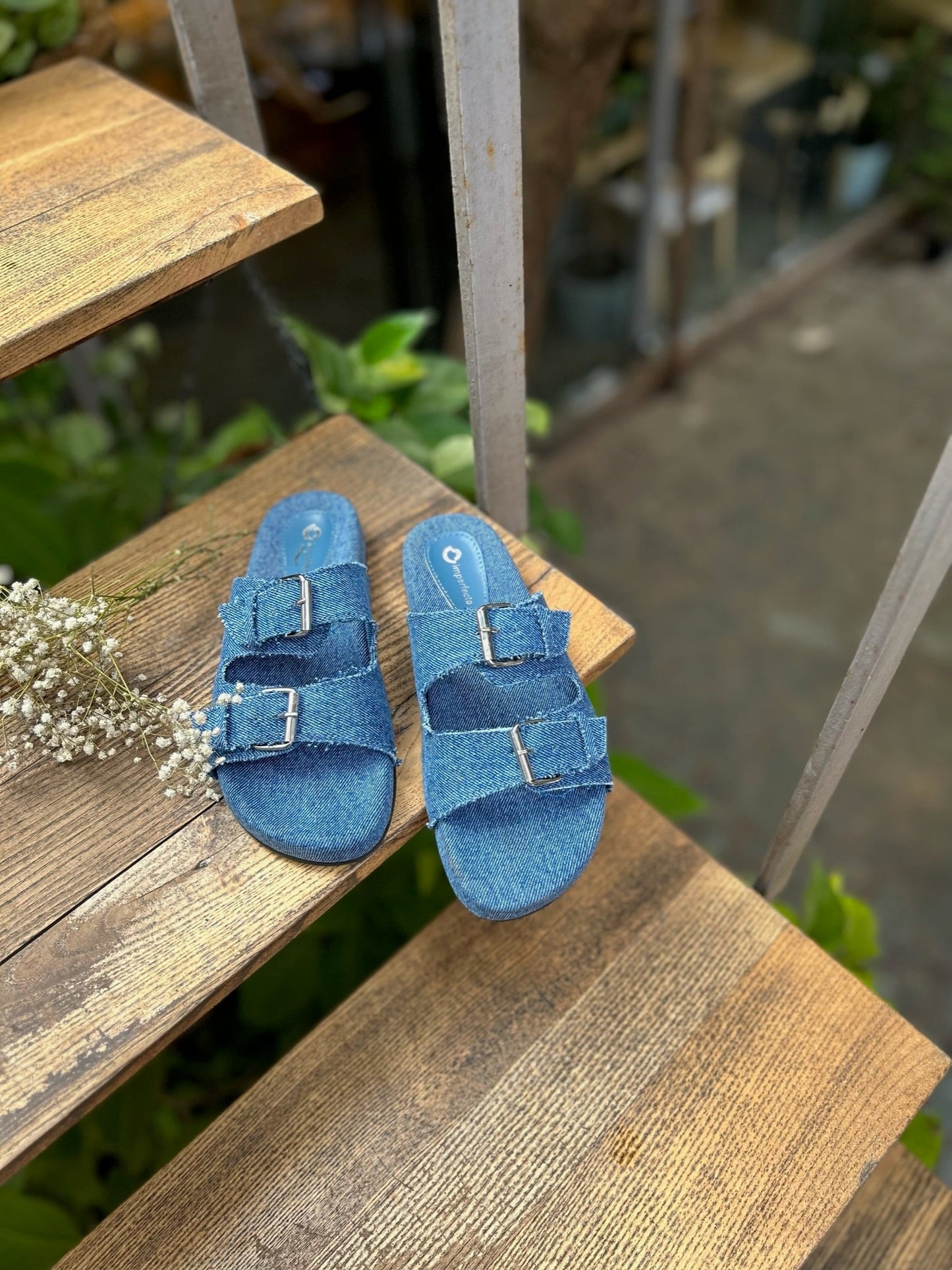 Sara Denim Sandals-Imperfecto USA