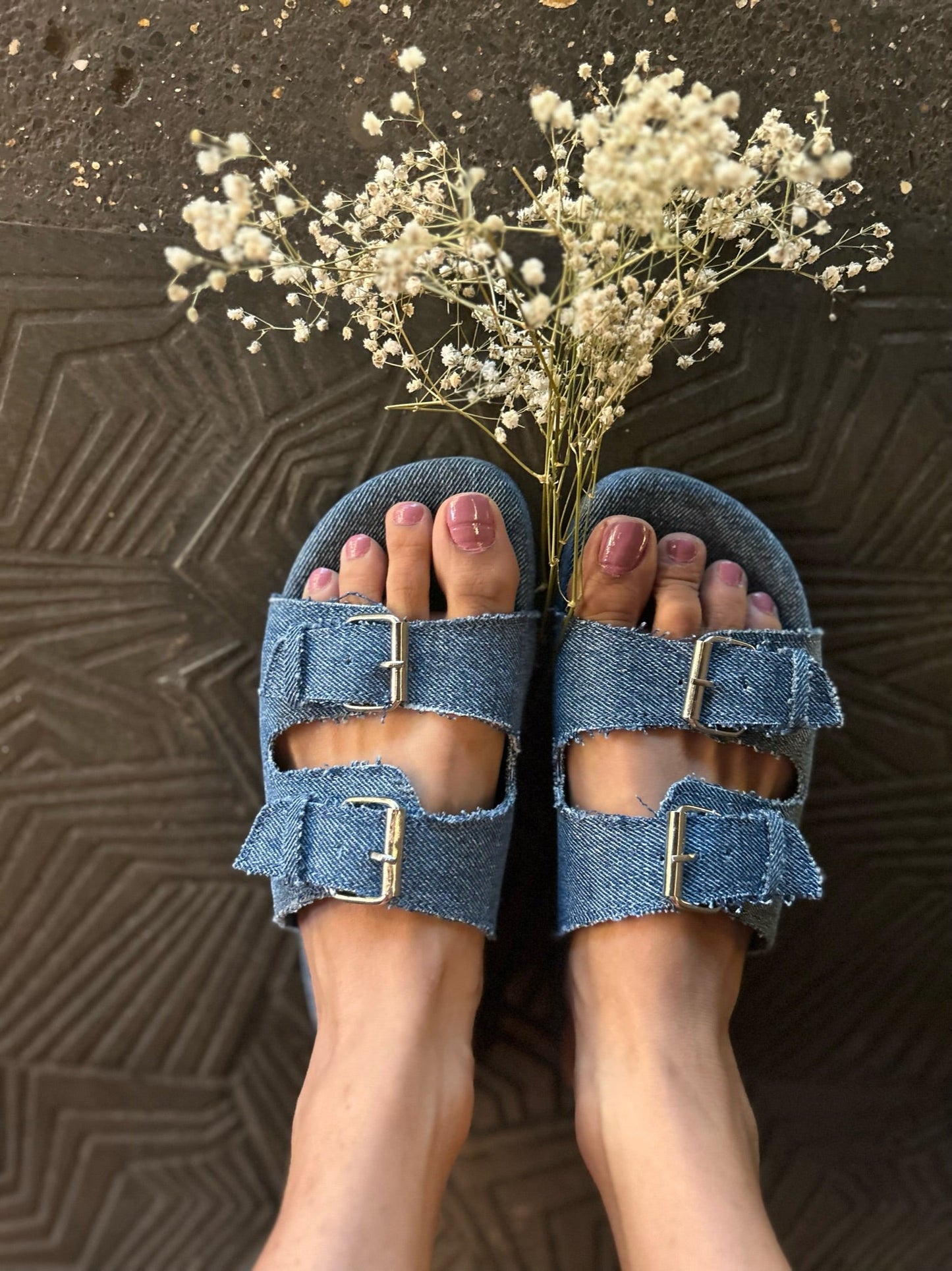 Sara Denim Sandals-Imperfecto USA