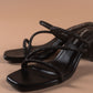 Starry Black Strappy Heels-Imperfecto USA