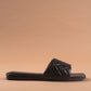 Metallic Quilted Black Sandals - Black-Imperfecto USA