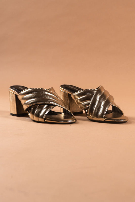 Criss Cross Gold Heels-Imperfecto USA