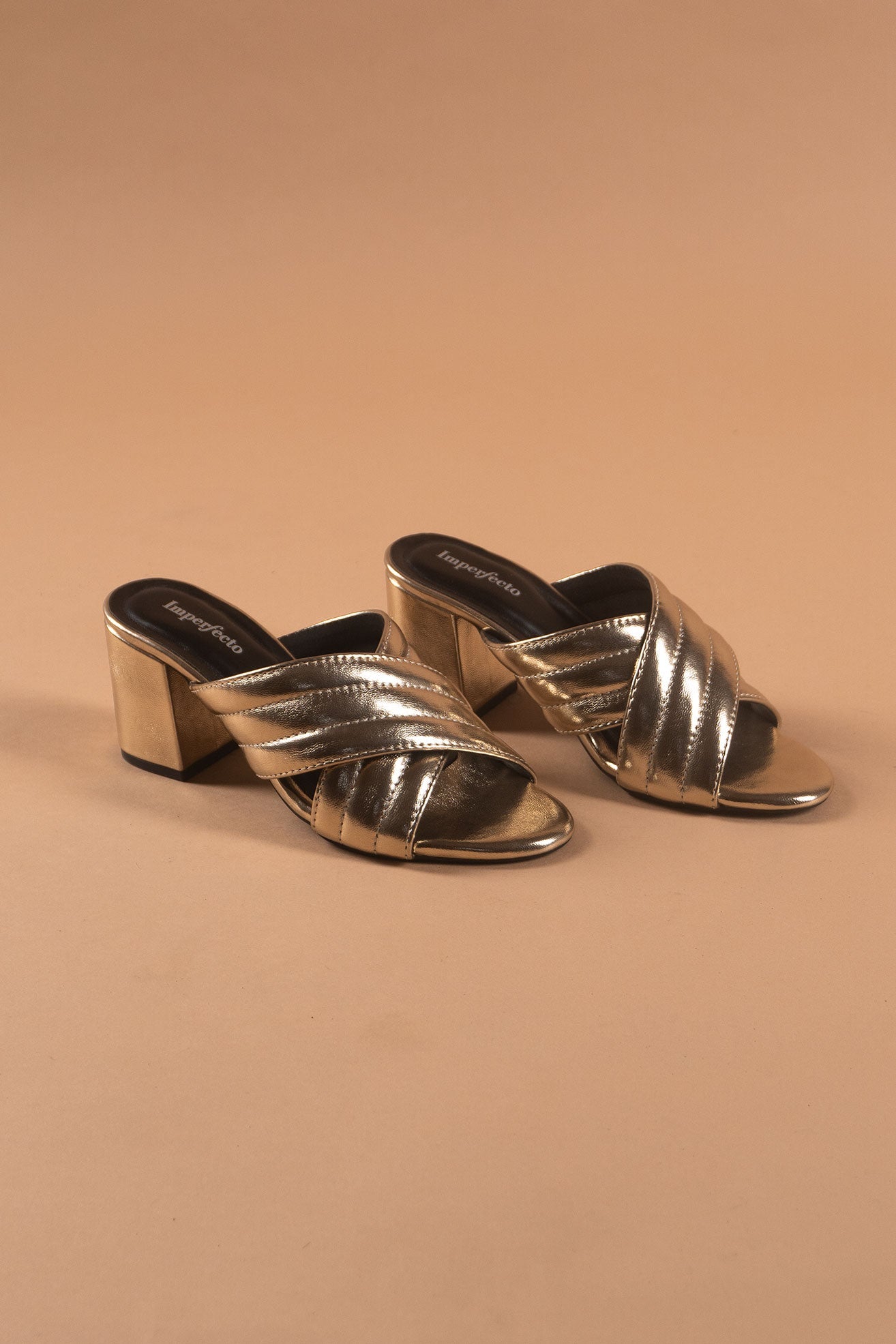 Criss Cross Gold Heels-Imperfecto USA