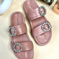 Slider Sandals With Rhinestone Buckle-Imperfecto USA