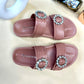 Slider Sandals With Rhinestone Buckle-Imperfecto USA