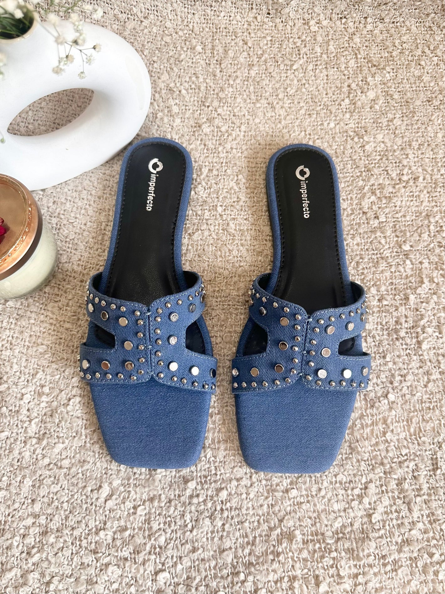 All New Denim Sliders - Blue-Imperfecto USA