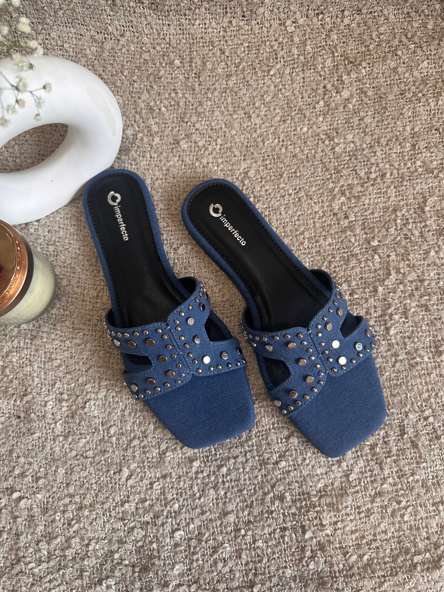 All New Denim Sliders - Blue-Imperfecto USA